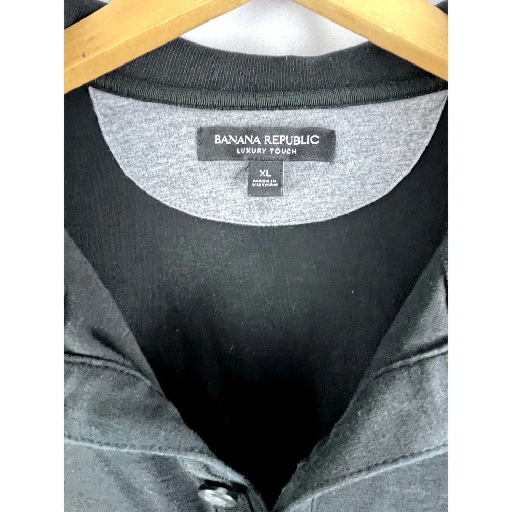 Banana Republic Men's Luxury Touch Black Polo Short Sleeve‎ Shirt XL